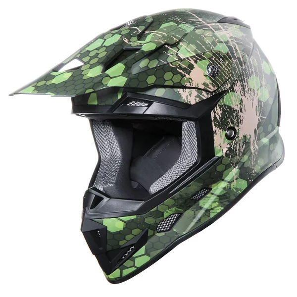 GLX Youth Kids Off Road Motocross ATV Dirt Bike Helmet Camouflage Green Dot Gloves Goggles S