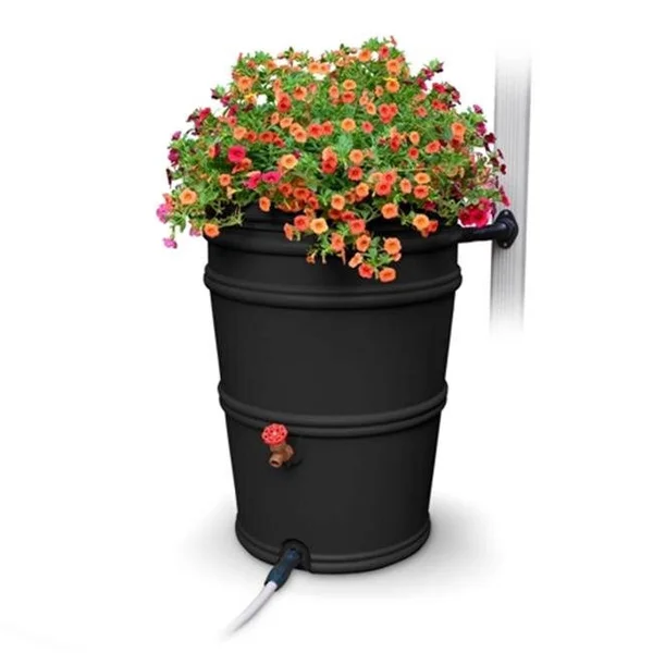45 Gallon RainStation Rain Barrel - Recycled Charcoal, Size: 24