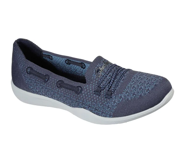 Skechers Women's Newbury St Easily Adored Vegan Slip on Sneaker - Navy