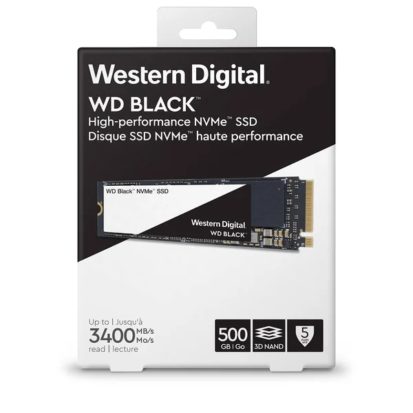 WD Black NVMe 500 GB Internal SSD - M.2 2280 - WDS500G2X0C - PCI Express 3.0 x4 (NVMe)
