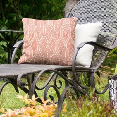 Indoor/Outdoor Throw Pillow East Urban Home Color: Orange - Size: 16x22 x 16