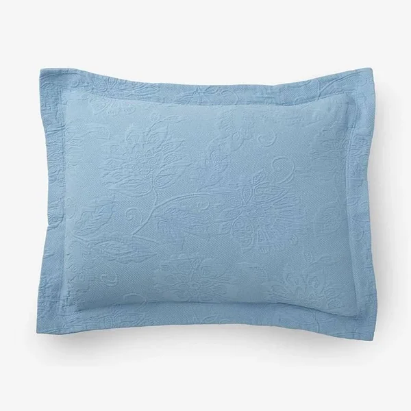 Putnam Cotton Matelassé Sham - Lagoon - Blue - Size Decorative, The Company Store