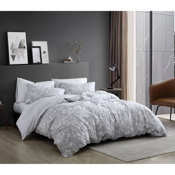 Kenneth Cole New York Merrion Comforter Set, Cotton, LT Grey, King