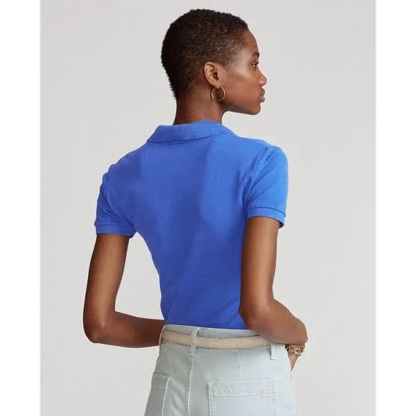 Ralph Lauren Women's Slim Fit Stretch Polo Shirt - Size S in New Iris Blue/C2427