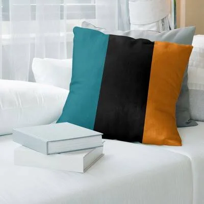 Washington Hockey Striped Throw Pillow East Urban Home Color: Dark Cyan/Black/Chocolate, Size: 20 x 20, City: San Jose