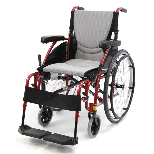 Karman S-Ergo 115 Ultra Lightweight Ergonomic Wheelchair 20x22 Seat, SWG Away Footrest, Quick Release Wheels, Silver