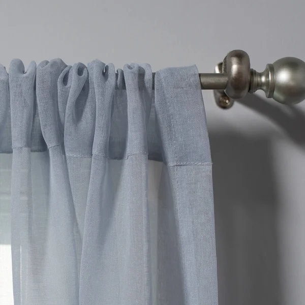 Solid Color Basic Sheer Curtain Set of Two Panels - Rod Pocket - 54 x 95 - 95 Inches - Grey