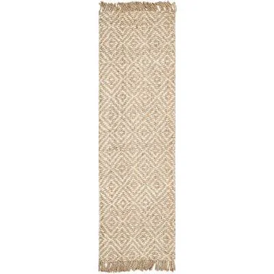 Monagra Geometric Handmade Flatweave Jute/Sisal Natural/Ivory Area Rug Bay Isle Home Rug Size: Runner 2&6x22 x 12&