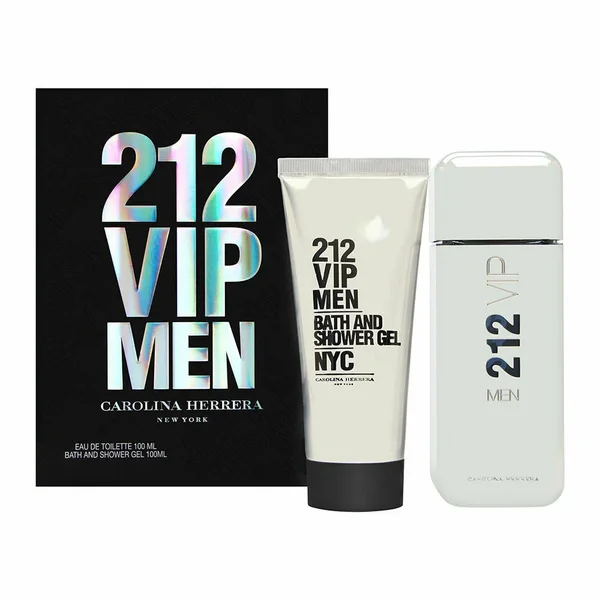 212 VIP by Carolina Herrera Gift Set -- 3.4 oz Eau De Toilette Spray + 3.4 oz Shower Gel (men)
