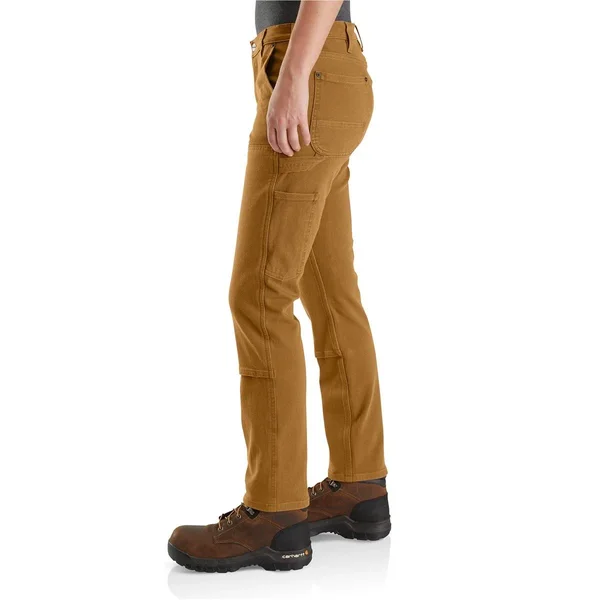 Carhartt Women's Straight Fit Twill Double Front Pant - 12 Tall - Carhartt Brown