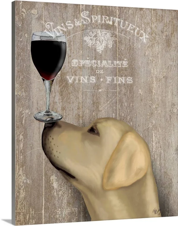 Dog AU VIN Yellow Labrador, Canvas Wall Art, 16x20, Great Big Canvas