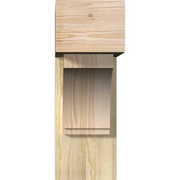 Ekena Millwork 1462870 8x22W x 22x22D x 22x22H Imperial Block Rough Sawn Bracket w/ Offset Brace - Douglas Fir