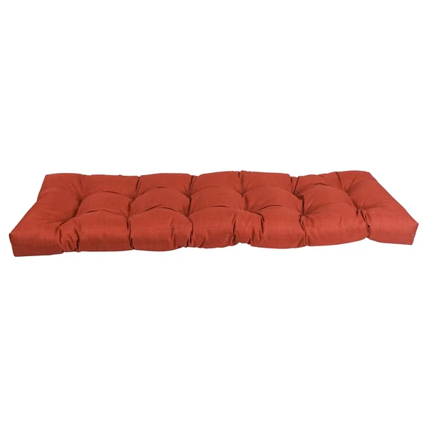 Blazing Needles 60-Inch by 19-inch Tufted Solid Outdoor Spun Polyester Loveseat Cushion Orange-Color