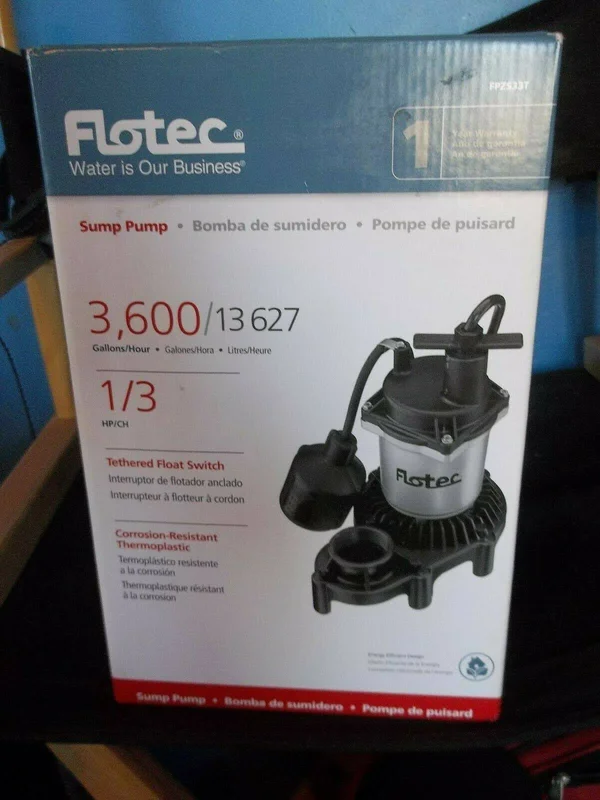 Flotec Fpzs33t - 1/3 HP Thermoplastic Submersible Sump Pump