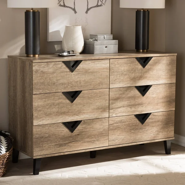 Palm Canyon Diana Contemporary 6-Drawer Dresser - Black