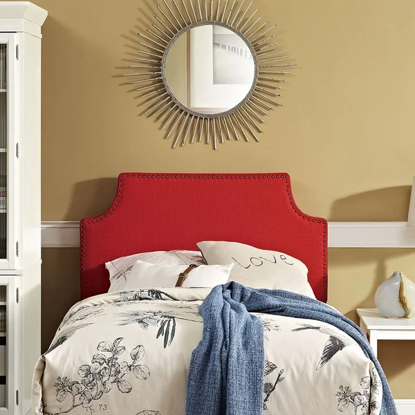 Modway Laura Twin Upholstered Fabric Headboard - Light Gray