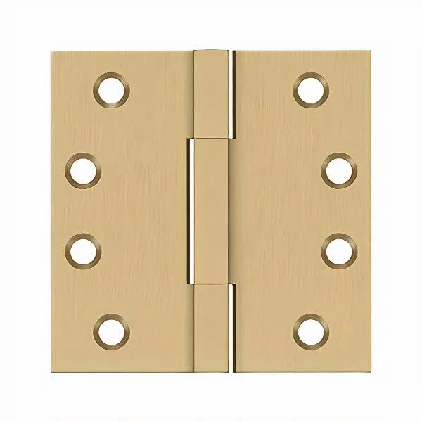 Deltana DSBS44 4x22 x4x22 Square Knuckle Hinges - Solid Brass, Brushed Brass