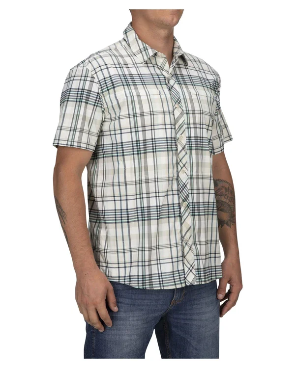 Simms Stone Cold SS Shirt Pearl Madras Plaid - M