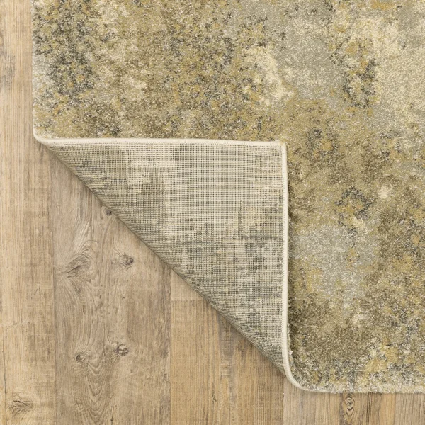 Anton Contemporary Abstract Yellow/Gold Area Rug - 5&3x22 x 7&6x22