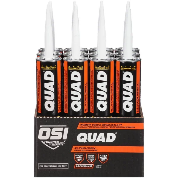 OSI Quad Advanced Formula 10 fl. oz. Clay #320 Exterior WINDOW - DOOR, and Siding Sealant (12-Pack) 1637202