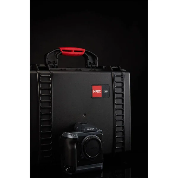 HPRC 2500 Resin Hard Case with Foam for Fujifilm Gfx100, Black with Red Handle GFX100-2500-01