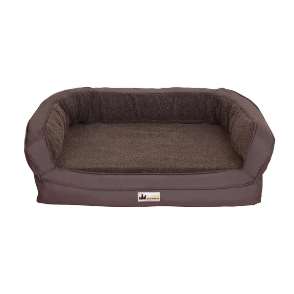 EZ Wash Fleece Headrest Memory Foam Dog Bed