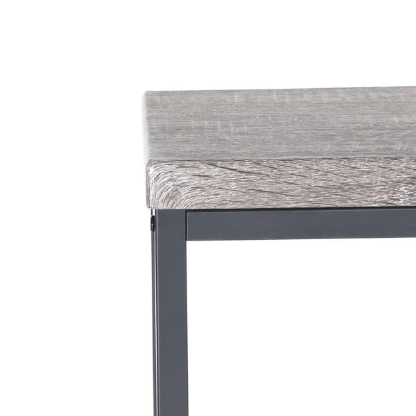 Zenvida 24x22 Counter Height Bar Stools Set of 2 Backless Industrial Modern Kitchen Island Chairs - Rustic Grey