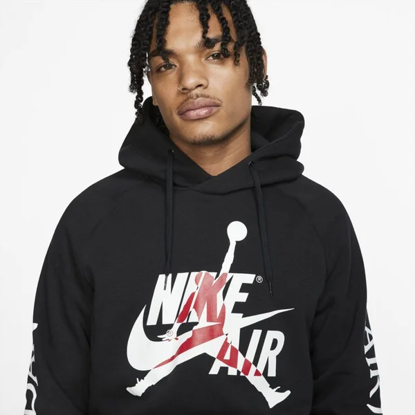 Jordan Jumpman Classics Fleece Hoodie Black/White Size XXL