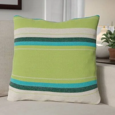 Escamilla Indoor/Outdoor Throw Pillow Red Barrel Studio Color: Lime Stripe - Size: 20x22 H x 20x22 W