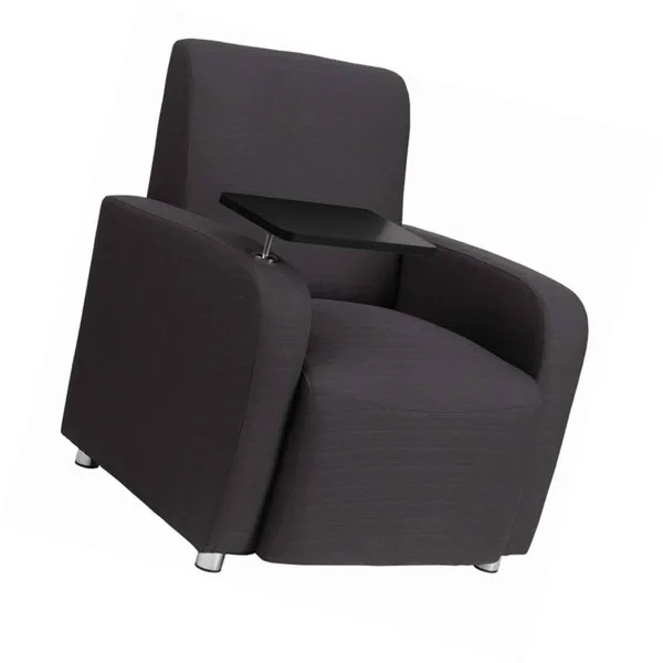 Flash Furniture Fabric Guest Chair with Tablet Arm and Chrome Legs - Gray