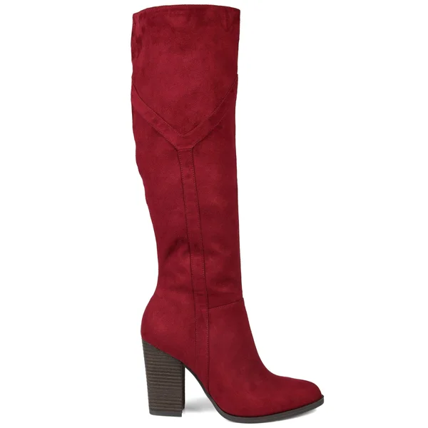 Brinley Co. Womens Extra Wide Calf Detailed Knee High Boot - Women's, Size: 6, Red