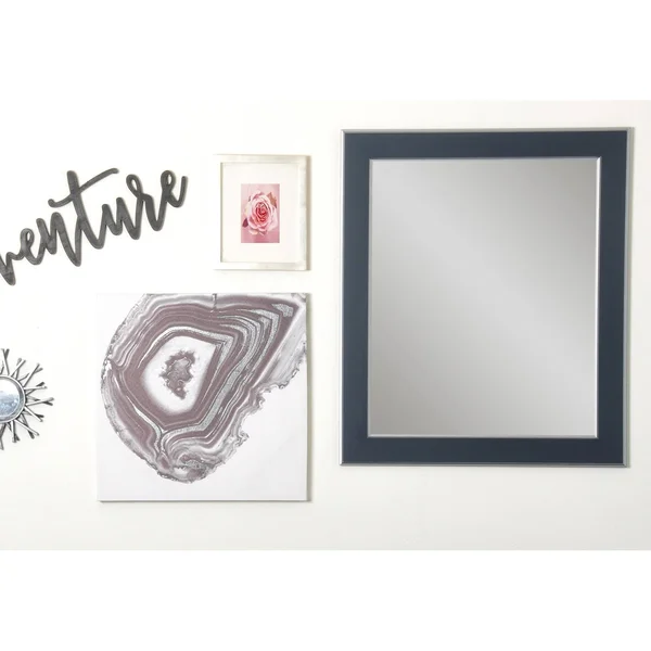 BrandtWorks Silver Accent Black Wall Mirror 32x22 x 36x22