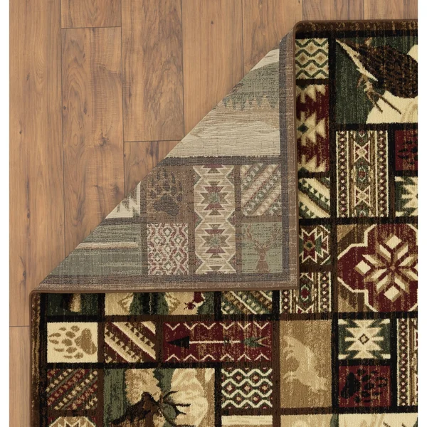 Wild Life Collection Brown/Cream Area Rug - 2& x 8&