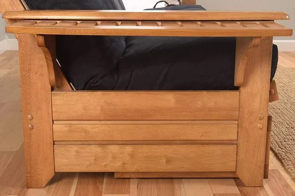 Kodiak Phoenix Frame-Butternut Finish-Oregon Trail Java Mattress-Storage Drawers