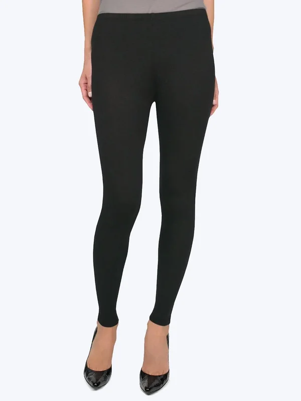 Tencel Whisper Knit Classic Legging- Black - Xs