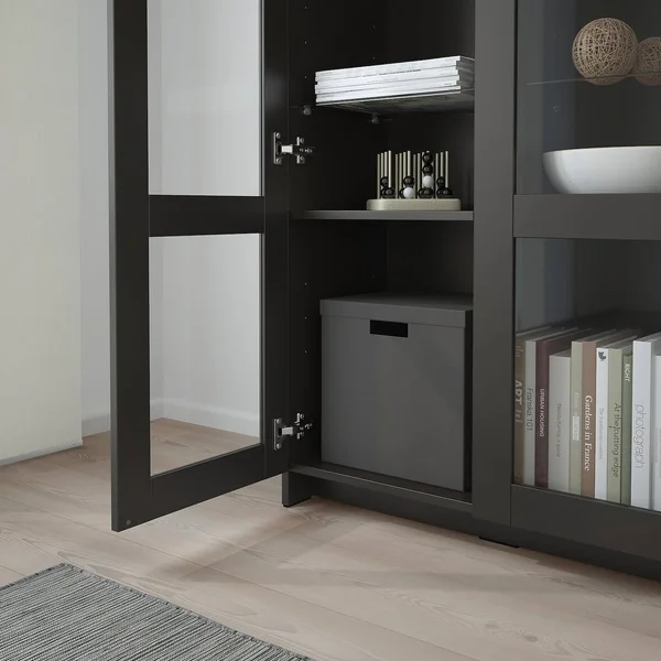 IKEA - BRIMNES Glass-Door Cabinet, Black, 31 1/2x74 3/4 10409871