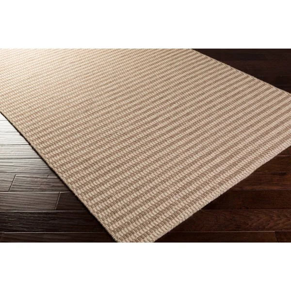 Hand-Woven Warsaw Wool Area Rug - 5& x 8& - Ivory