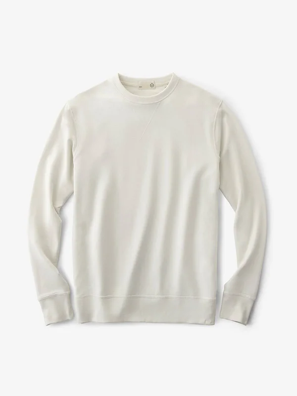 Tasc Performance Varsity French Terry Sweatshirt for Men in Bone.Size S