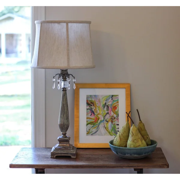 Cloth & Wire Slant Retro Drum Softback Lampshade with Washer Oatmeal