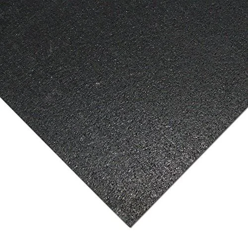 Rubber Cal Elliptical Mat Heavy-Duty Rubber Mat, Black, 3/16-Inch x 4ft x 6.5ft