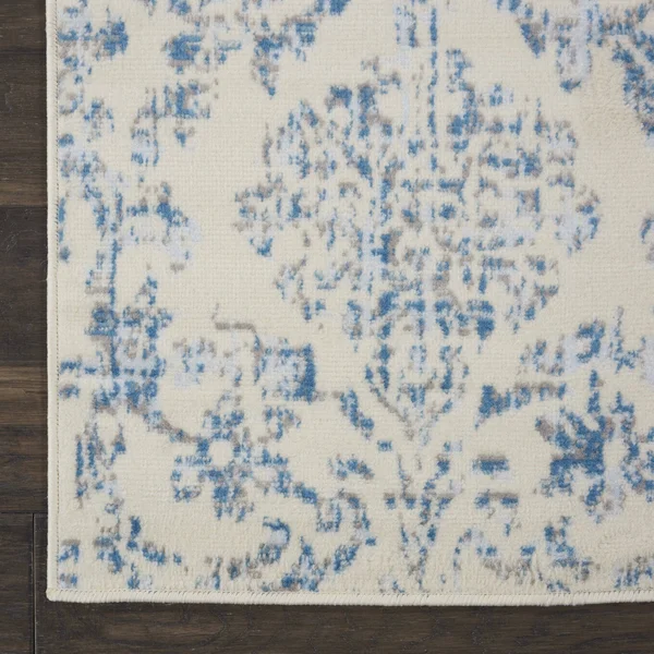 Nourison Jubilant JUB09 Area Rug - Ivory Blue, 7& x 10&