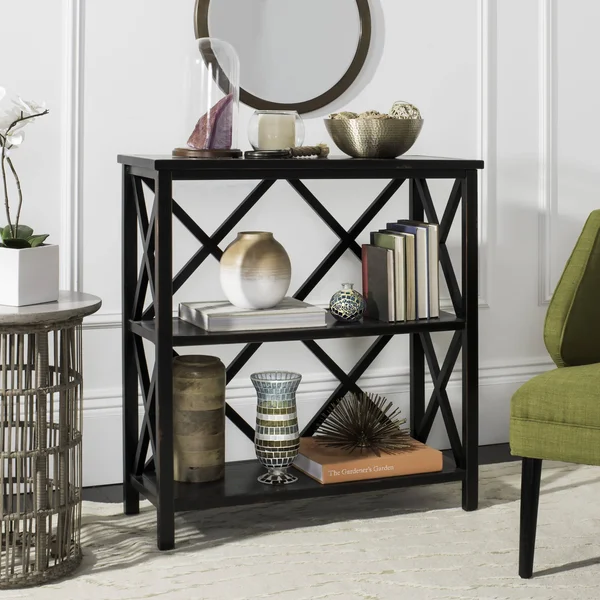 Safavieh AMH6501A Lucas Low Etagere Distressed Black
