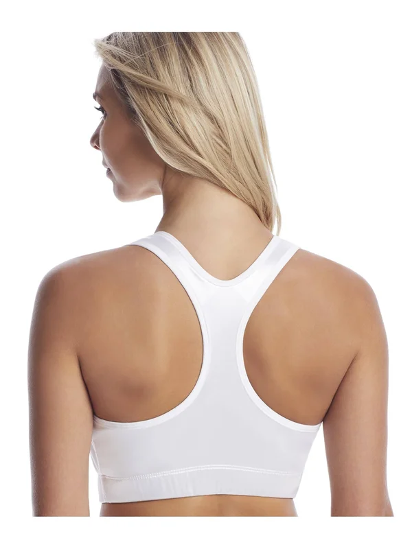 Enell Women's High Impact Racerback Sports Bra, Size 5, White