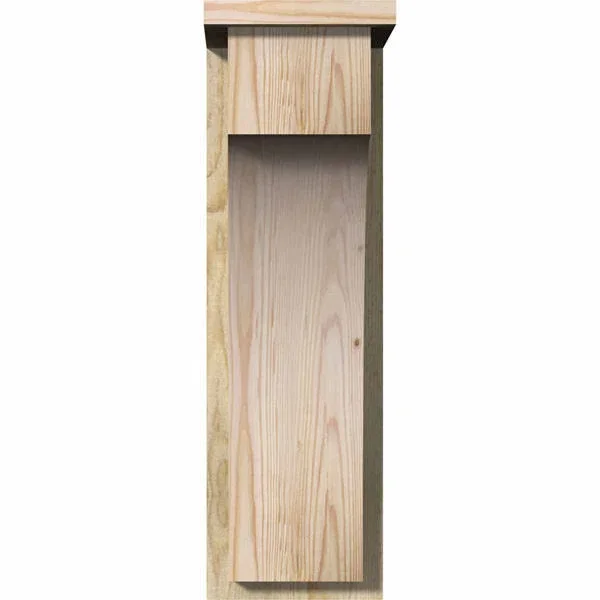 Ekena Millwork COR08X10X26HUN01RDF 8x22W x 10x22D x 26x22H Huntington Rough Sawn Corbel w/Backplate, Douglas Fir
