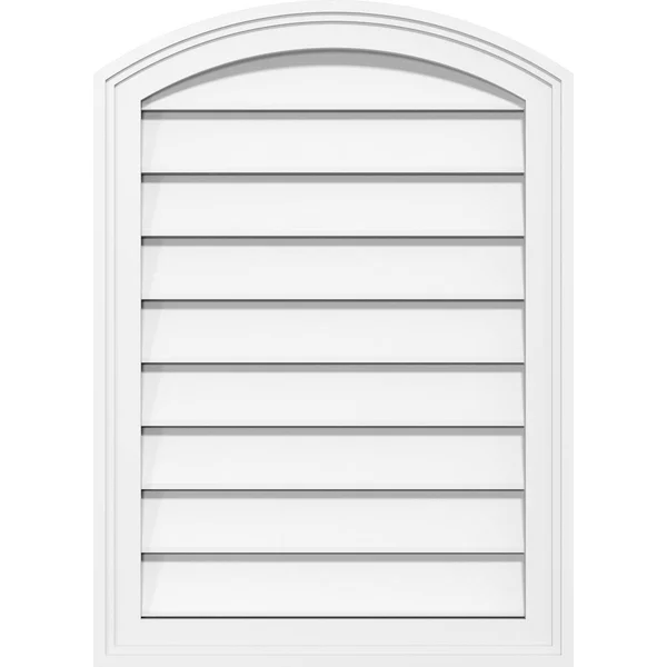 Ekena Millwork GVPAR22X2602SF 22x22W x 26x22H Arch Top Surface Mount PVC Gable Vent: Functional - w/ 2x22W x 1-1/2x22P Brickmould