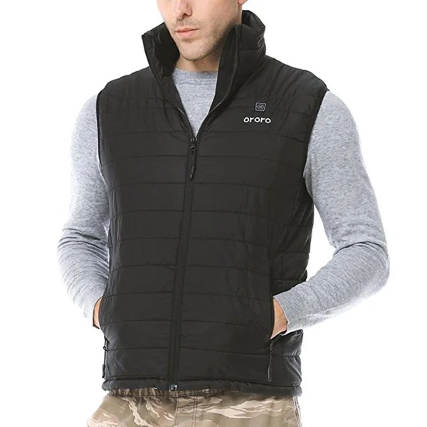 Ororo Men's Lightweight Heated Vest with Battery Pack, Black