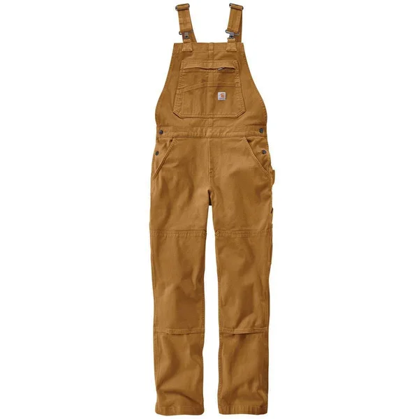 Carhartt Rugged Flex Twill Double Front Bib Overall, Brown, Large