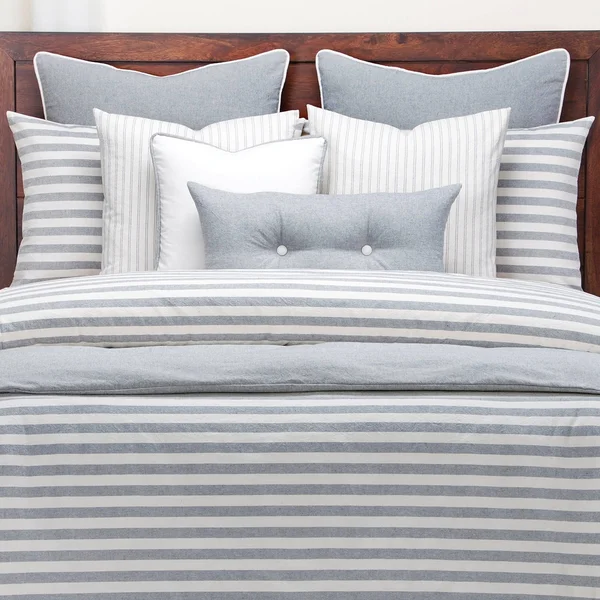 Siscovers Ticking Stripe Pewter 26 inch Designer Euro Throw Pillow