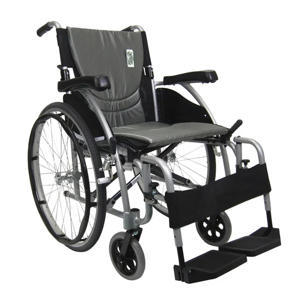 Karman S-Ergo 115 Ultra Lightweight Ergonomic Wheelchair 20x22 Seat, SWG Away Footrest, Quick Release Wheels, Silver