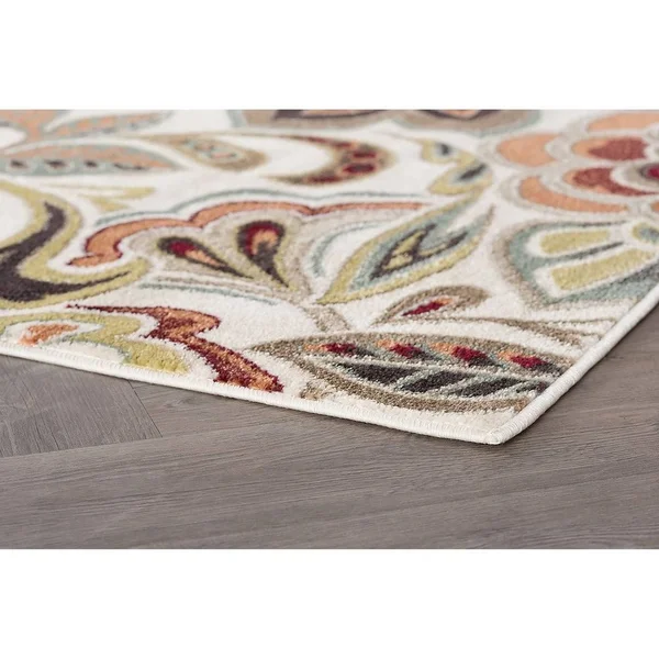 Alise Rugs Decora Transitional Floral Area Rug (7&10 x 10&3 - Ivory)